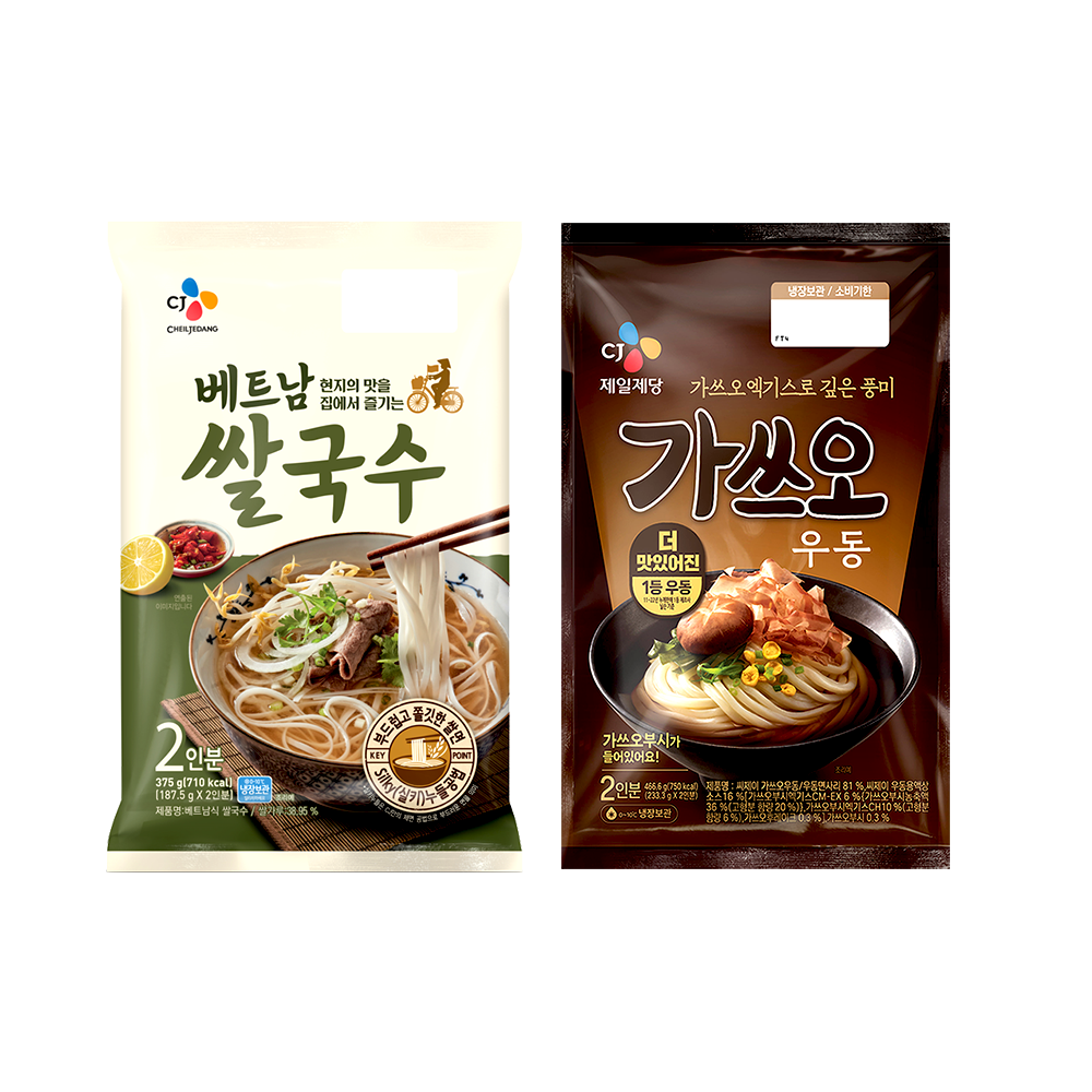 CJ 베트남쌀국수2인분 가쓰오우동2인분